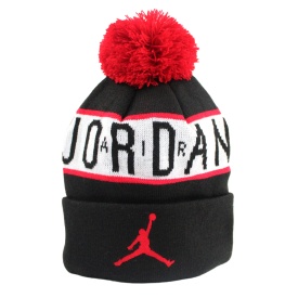 jordan-jumpman-knit-cuffed-unisex-pompom-black-red-beanie-hat-1