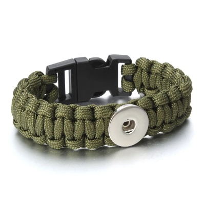 braided-snap-button-18mm-charm-bracelet-army-green-1