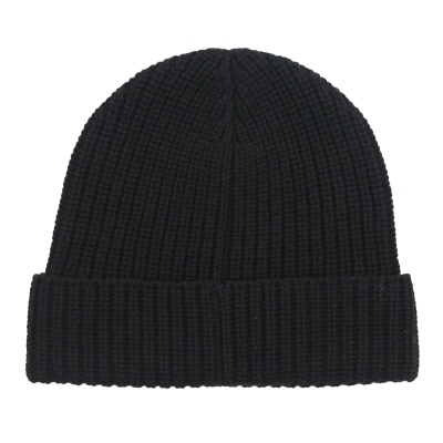 coach-merino-wool-rib-knit-embossed-brown-leather-black-beanie-hat-86553-2