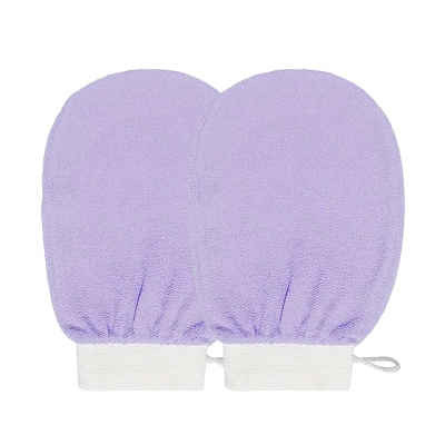 exfoliating-body-bath-double-sided-scrub-glove-mitts-purple-set