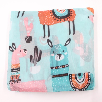 foldable-compact-reusable-tote-blue-llama-graphic-shopping-bag-2