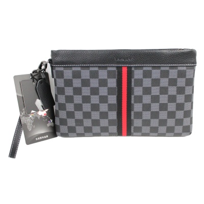 swicky-mens-faux-leather-zip-top-grey-black-clutch-bag-6