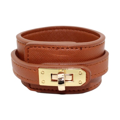 turnlock-twistlock-gold-clasp-faux-leather-cuff-wrap-brown-bracelet-1