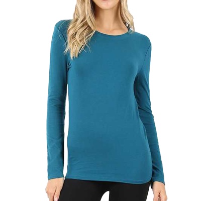 zenana-cotton-blend-long-sleeve-crewneck-tshirt-teal-top-1