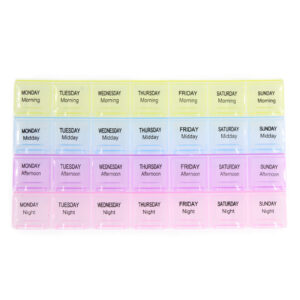 28 Pill Compartment Medication Organizer Plastic Storage Box