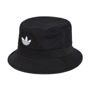 ADIDAS Adicolor Trefoil Cotton Embroidered Logo Black Bucket Hat - One Size
