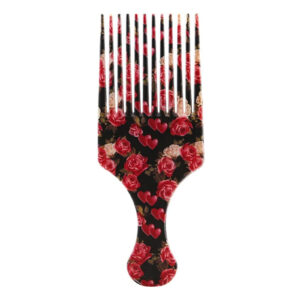 Hairdressing Anti Static Carbon Firm Floral Comb Pick