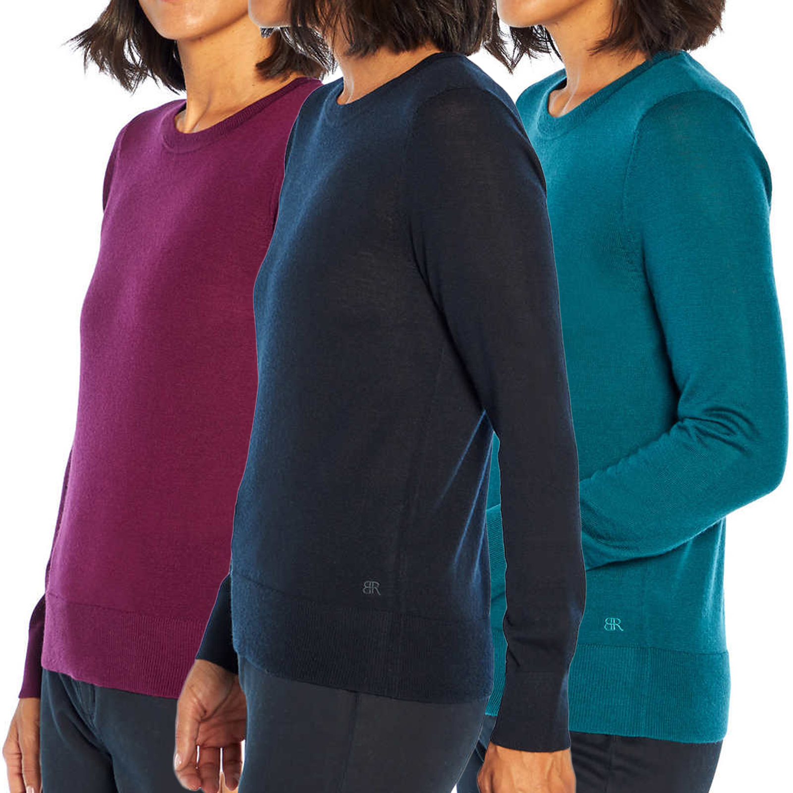 BANANA REPUBLIC Merino Wool Fine Knit Crewneck Long Sleeve Top