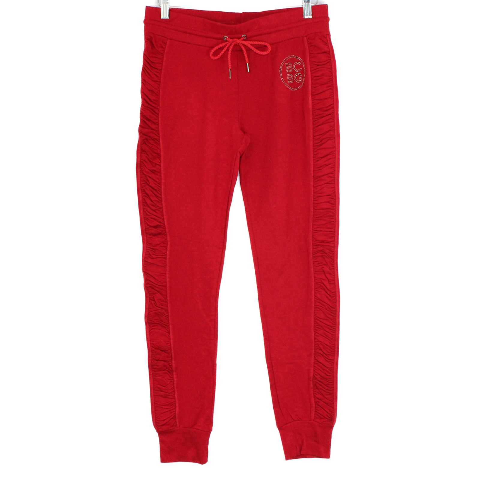 BCBG MAXAZRIA Cotton Blend Elastic Drawstring Waist Red Jogger Pants - Large BCBG MAXAZRIA Cotton Blend Elastic Drawstring Waist Red Jogger Pants - Large