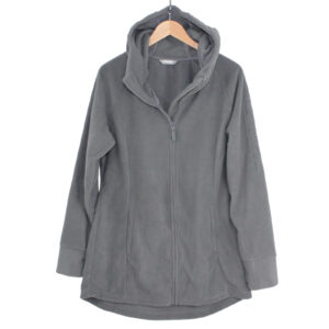 BENCH Fleece Full Zip Hi-Low Hem Thumbhole Zip Pockets Grey Hoodie Sweater - XL