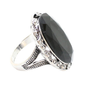 Black Oval Stone Fashion Jewellry Statement Ring