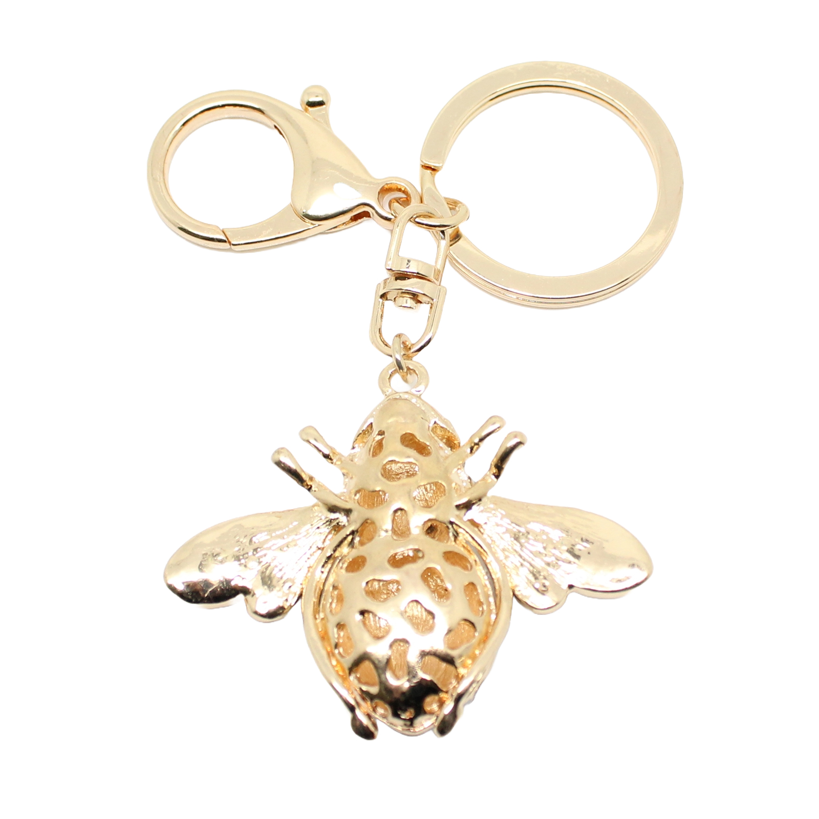 Honey Bee Gold-tone Rhinestone Crystals Lobster Clasp Keychain Bag Charm Honey Bee Gold-tone Rhinestone Crystals Lobster Clasp Keychain Bag Charm