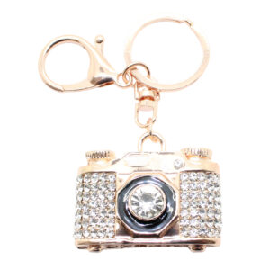 Camera Gold-tone Rhinestone Crystals Lobster Clasp Keychain Bag Charm Camera Gold-tone Rhinestone Crystals Lobster Clasp Keychain Bag Charm