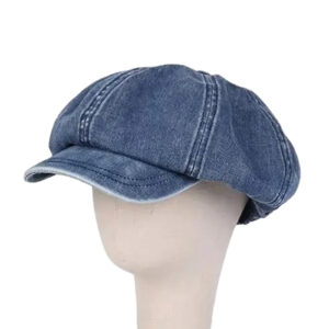 CARA PARK Newsboy Cabbie Paperboy Slouchy Denim Blue Hat