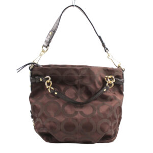 COACH Brooke Signature Canvas & Leather Hobo Brown Shoulder Bag - E0973-14147