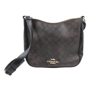 COACH Ellie File Signature Canvas & Leather Crossbody Brown & Black - C1649
