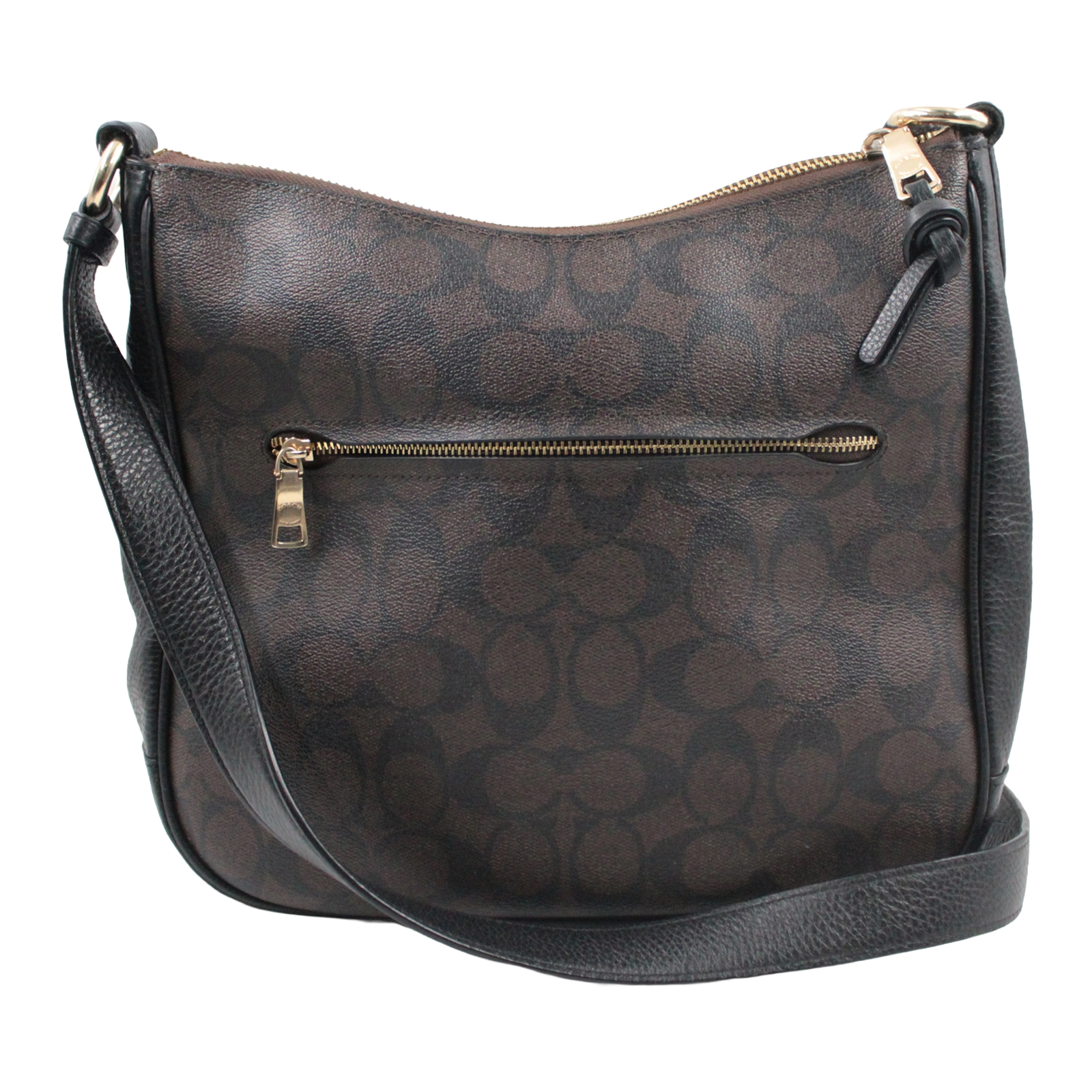 COACH Ellie File Signature Canvas & Leather Crossbody Brown & Black - C1649 COACH Ellie File Signature Canvas & Leather Crossbody Brown & Black - C1649
