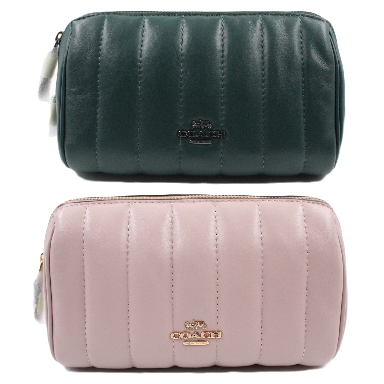 COACH Leather Quilted Makeup Cosmetic Case - C6888