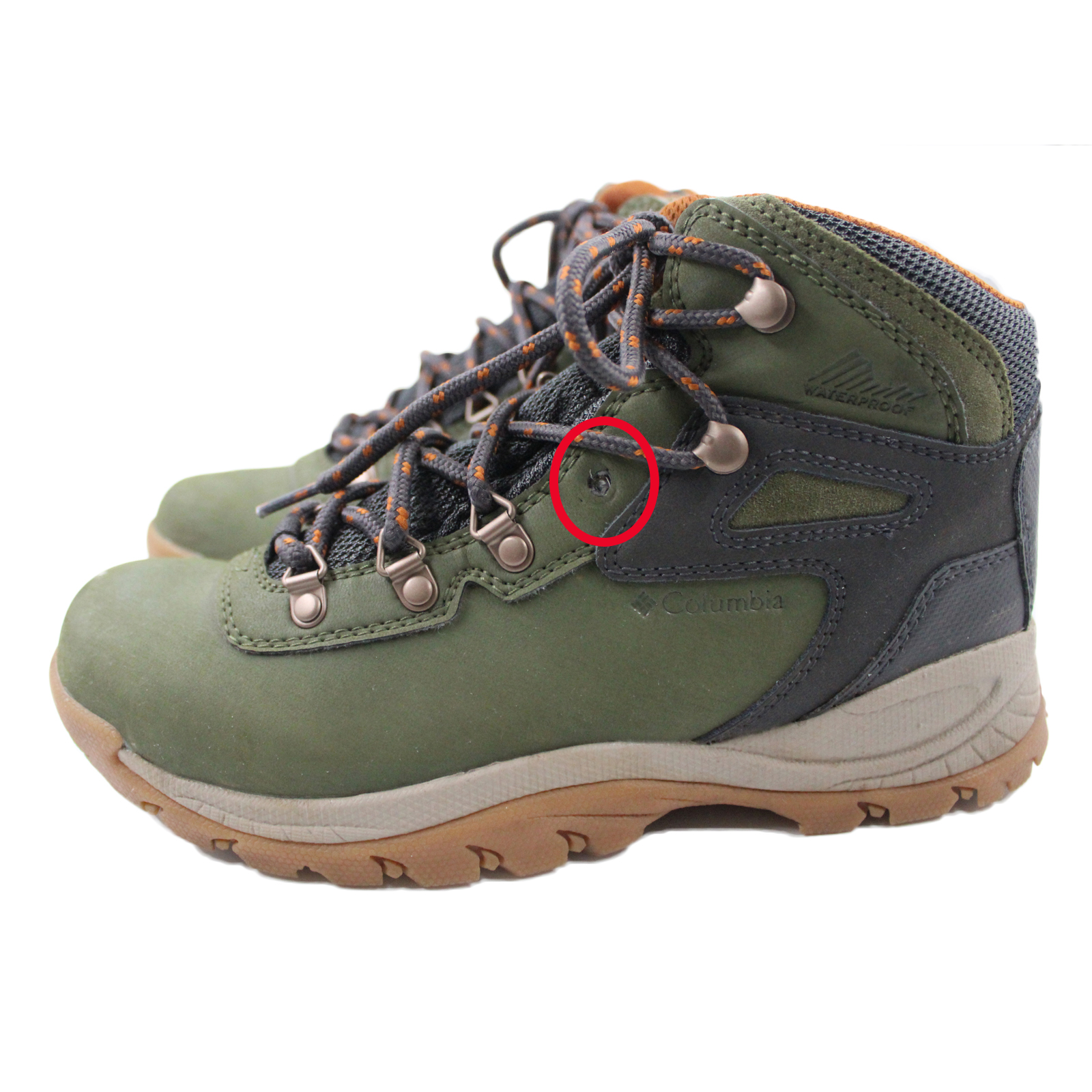 COLUMBIA Leather Newton Ridge Plus Waterproof Green Hiking Snow Boots - Size 8 COLUMBIA Leather Newton Ridge Plus Waterproof Green Hiking Snow Boots - Size 8