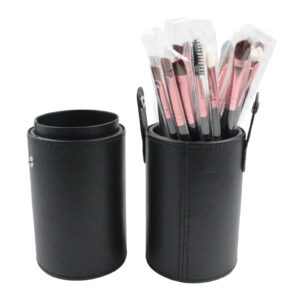 Makeup Travel Organizer Cylinder Brush Storage Holder Large Black Case