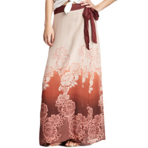 Danang Boheme Silk Woven Wrap Long Maxi Skirt