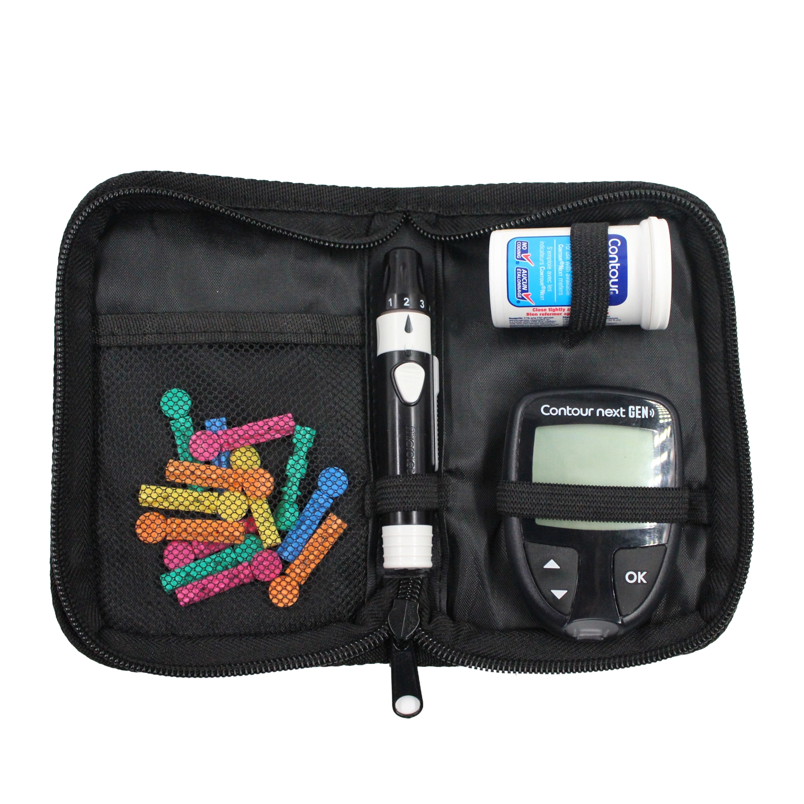 Diabetes Medical Supply Organizer Mesh Pocket Zip Case