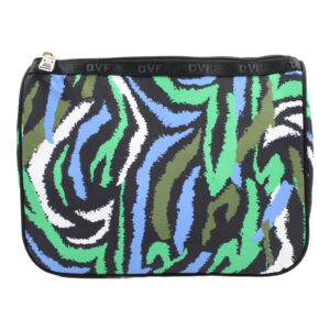 Diane Von Furstenberg Target Travel Pouch Makeup Accessory Zebra Green Case