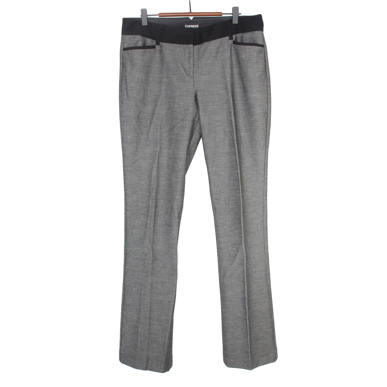 EXPRESS Columnist Cotton Blend Grey & Black Dress Pants - Size 10L EXPRESS Columnist Cotton Blend Grey & Black Dress Pants - Size 10L