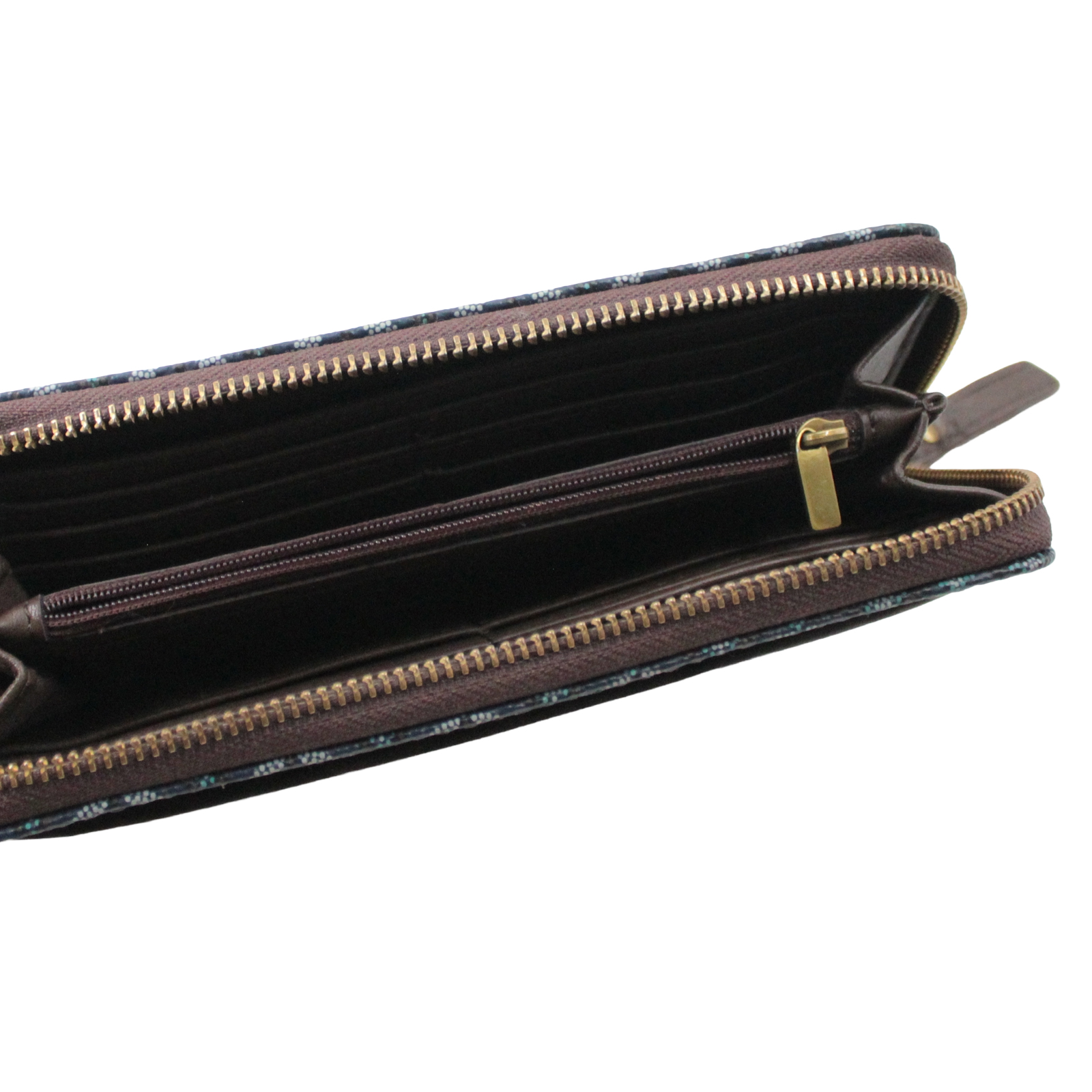 FOSSIL Leather Credit Card Slots Bill Compartments Blue Brown Multi-color Wallet FOSSIL Leather Credit Card Slots Bill Compartments Blue Brown Multi-color Wallet