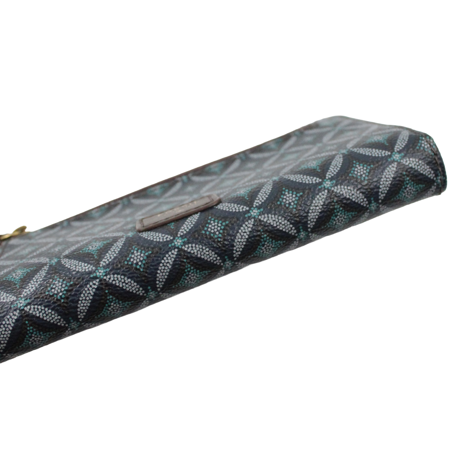 FOSSIL Leather Credit Card Slots Bill Compartments Blue Brown Multi-color Wallet FOSSIL Leather Credit Card Slots Bill Compartments Blue Brown Multi-color Wallet