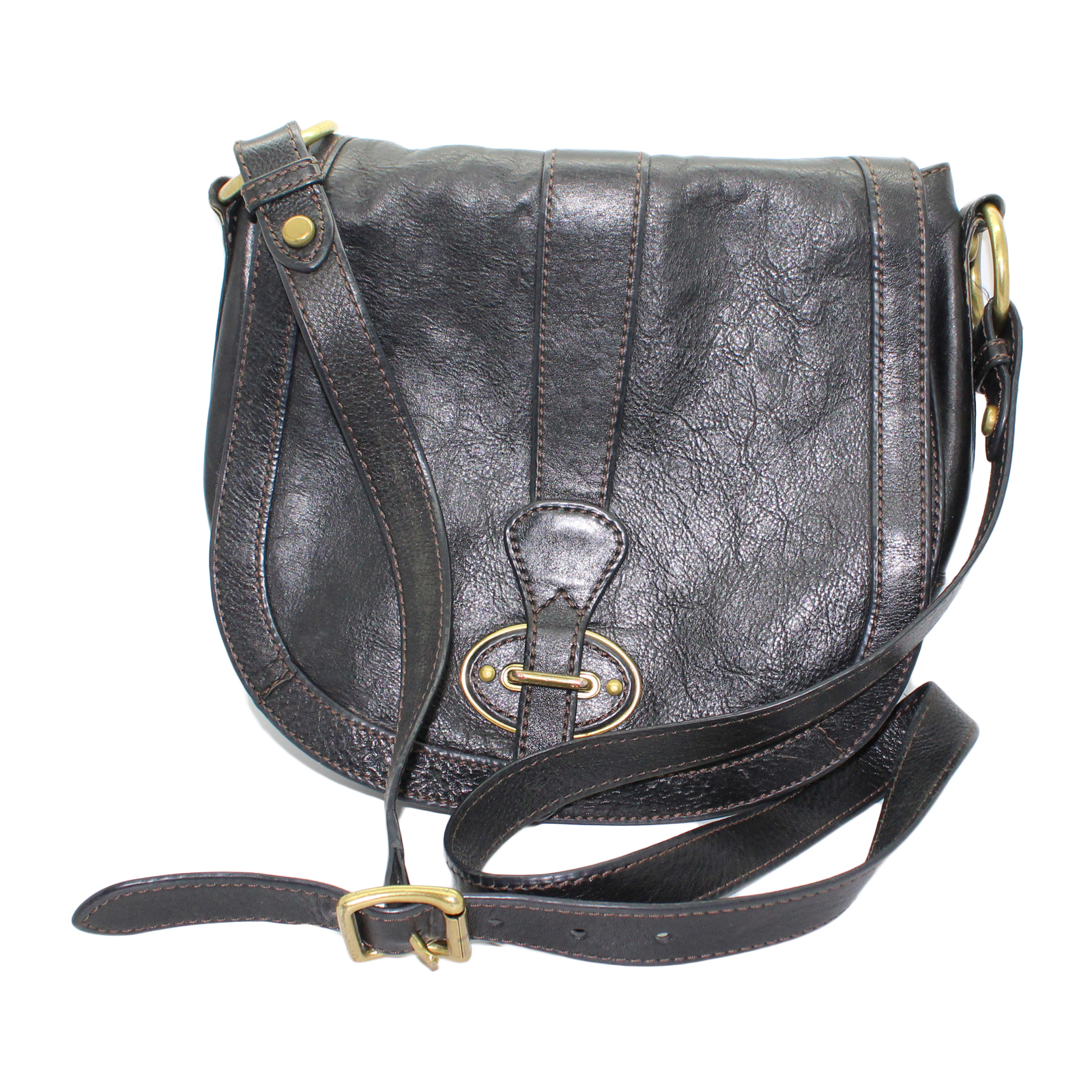 FOSSIL Leather Crossbody Shoulder Black Bag