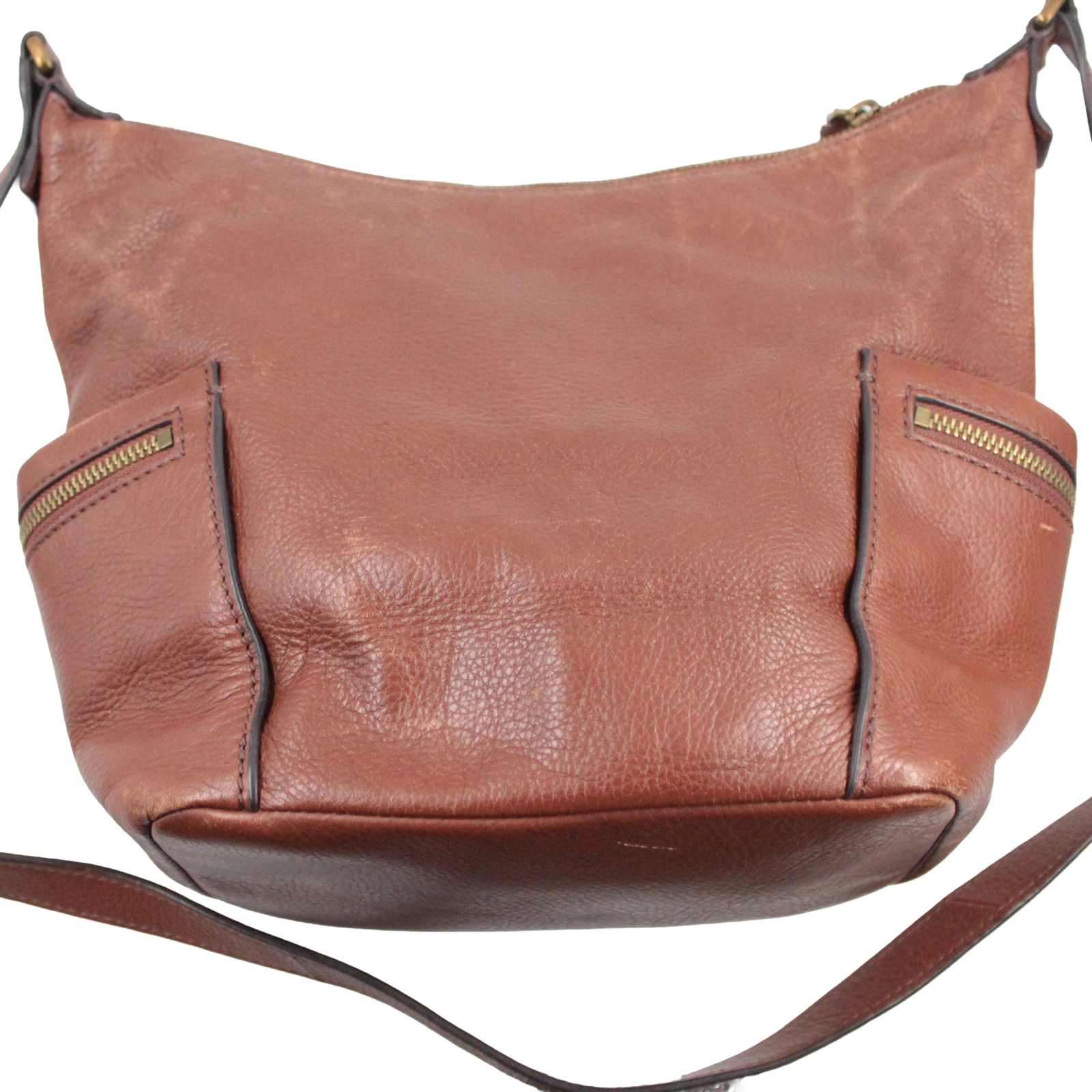 FOSSIL Cow Hide Leather Crossbody Shoulder Zip Closure Brown Bag FOSSIL Cow Hide Leather Crossbody Shoulder Zip Closure Brown Bag