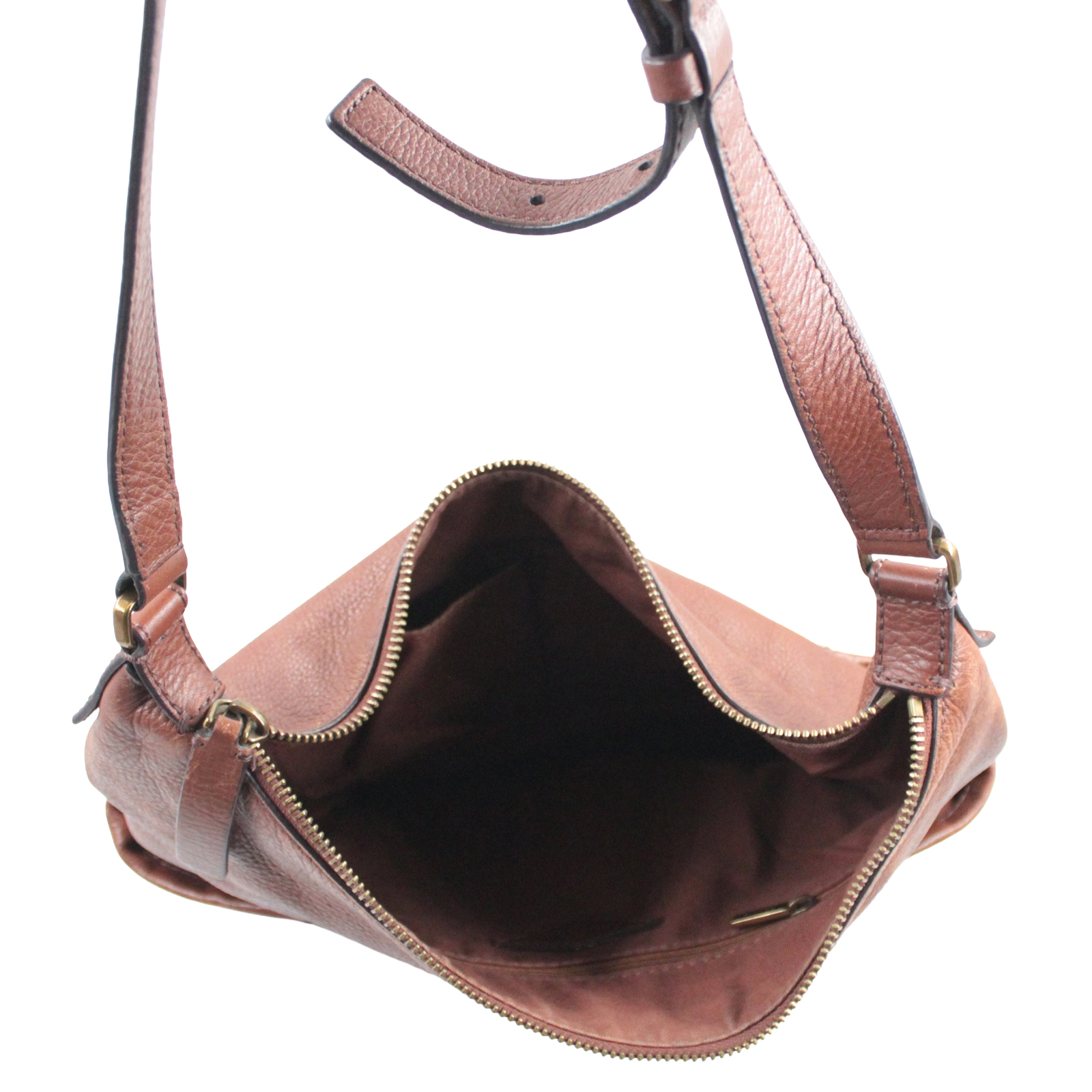 FOSSIL Cow Hide Leather Crossbody Shoulder Zip Closure Brown Bag FOSSIL Cow Hide Leather Crossbody Shoulder Zip Closure Brown Bag
