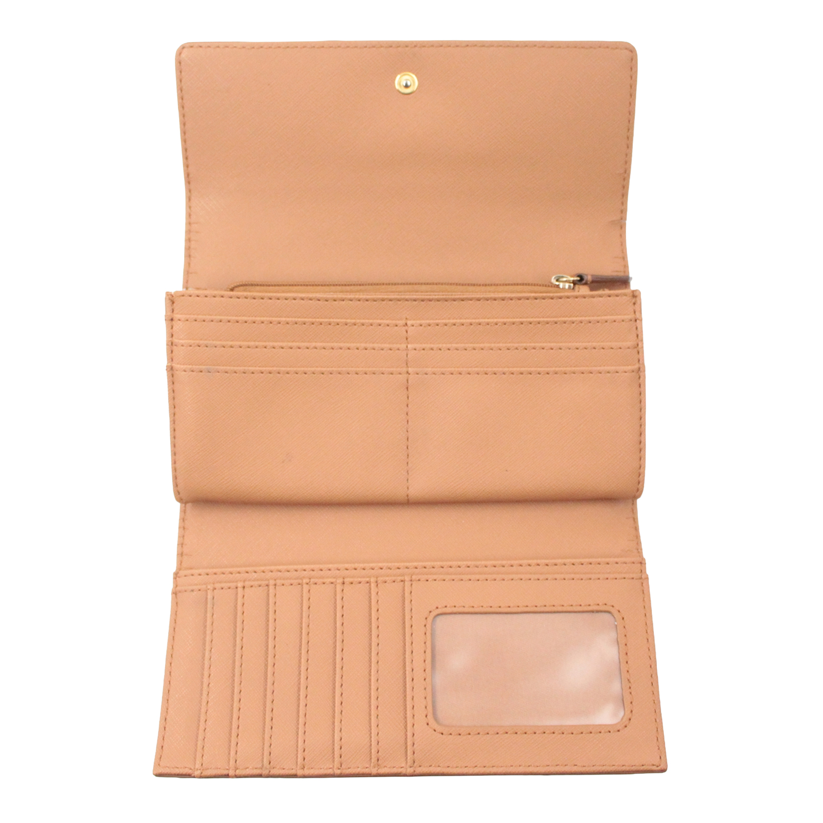 FOSSIL Leather Credit Card Slots Bill Compartments Brown Pink Multi-color Wallet FOSSIL Leather Credit Card Slots Bill Compartments Brown Pink Multi-color Wallet