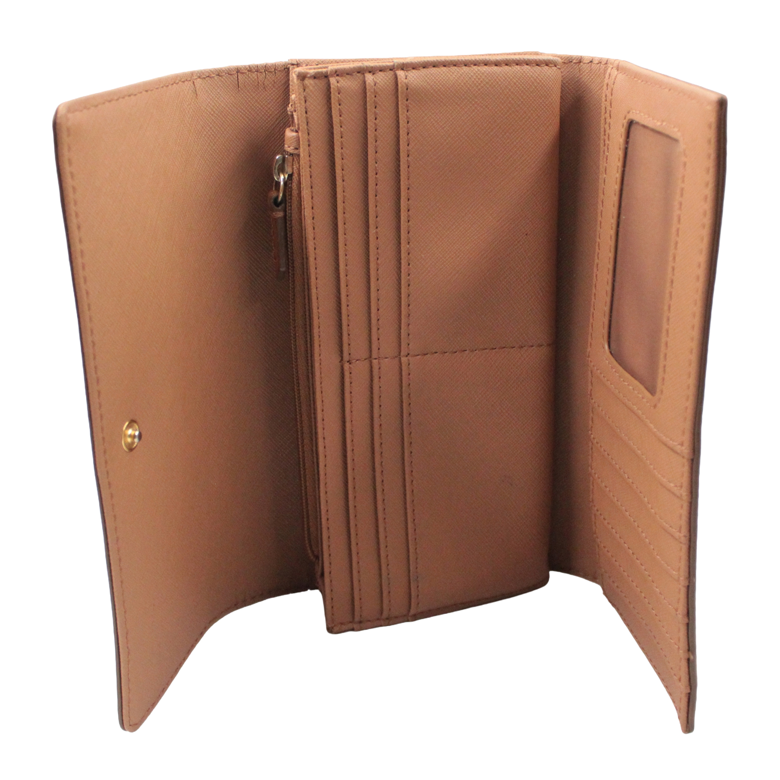 FOSSIL Leather Credit Card Slots Bill Compartments Brown Pink Multi-color Wallet FOSSIL Leather Credit Card Slots Bill Compartments Brown Pink Multi-color Wallet