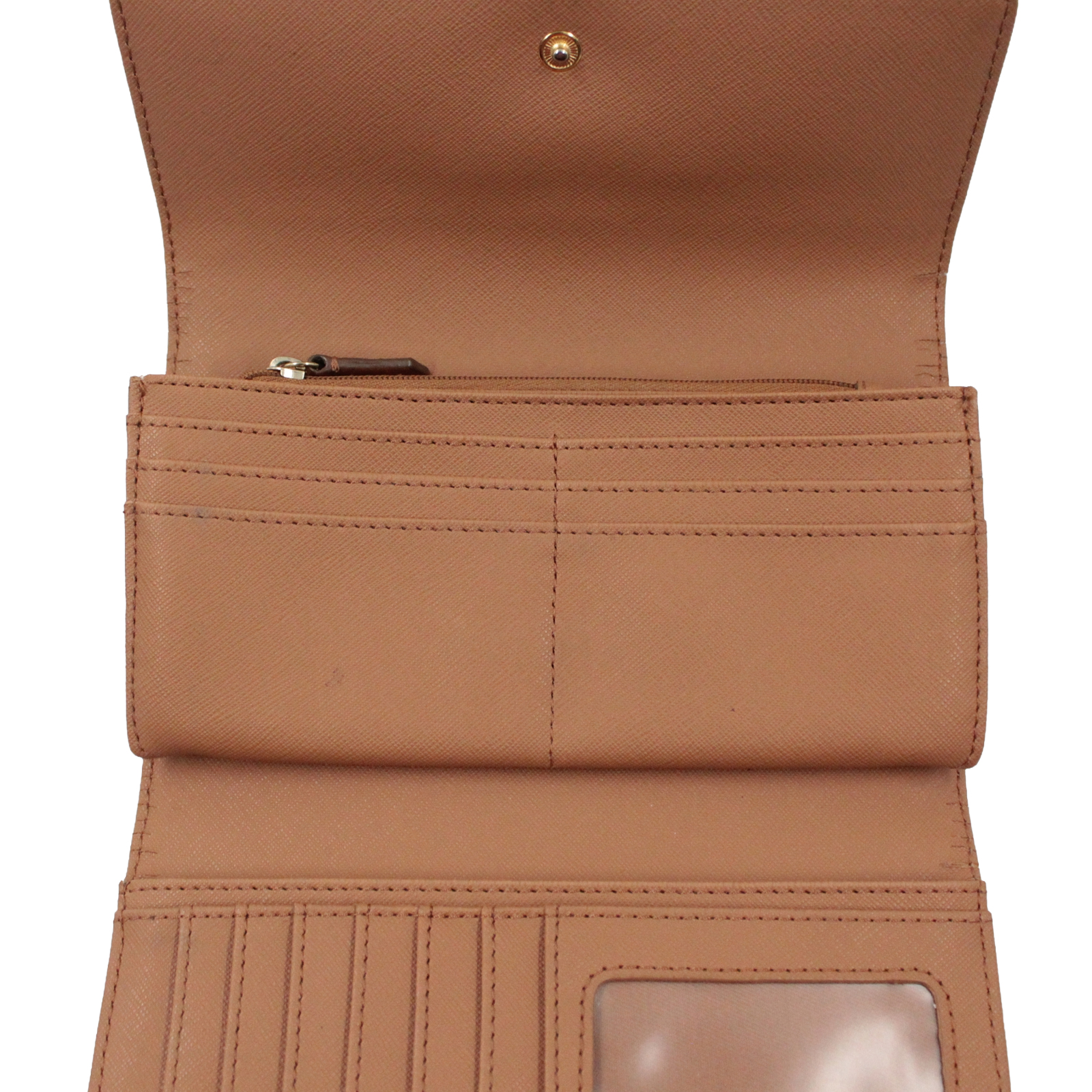 FOSSIL Leather Credit Card Slots Bill Compartments Brown Pink Multi-color Wallet FOSSIL Leather Credit Card Slots Bill Compartments Brown Pink Multi-color Wallet