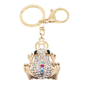 Frog Gold-tone Rhinestone Crystals Lobster Clasp Keychain Bag Charm