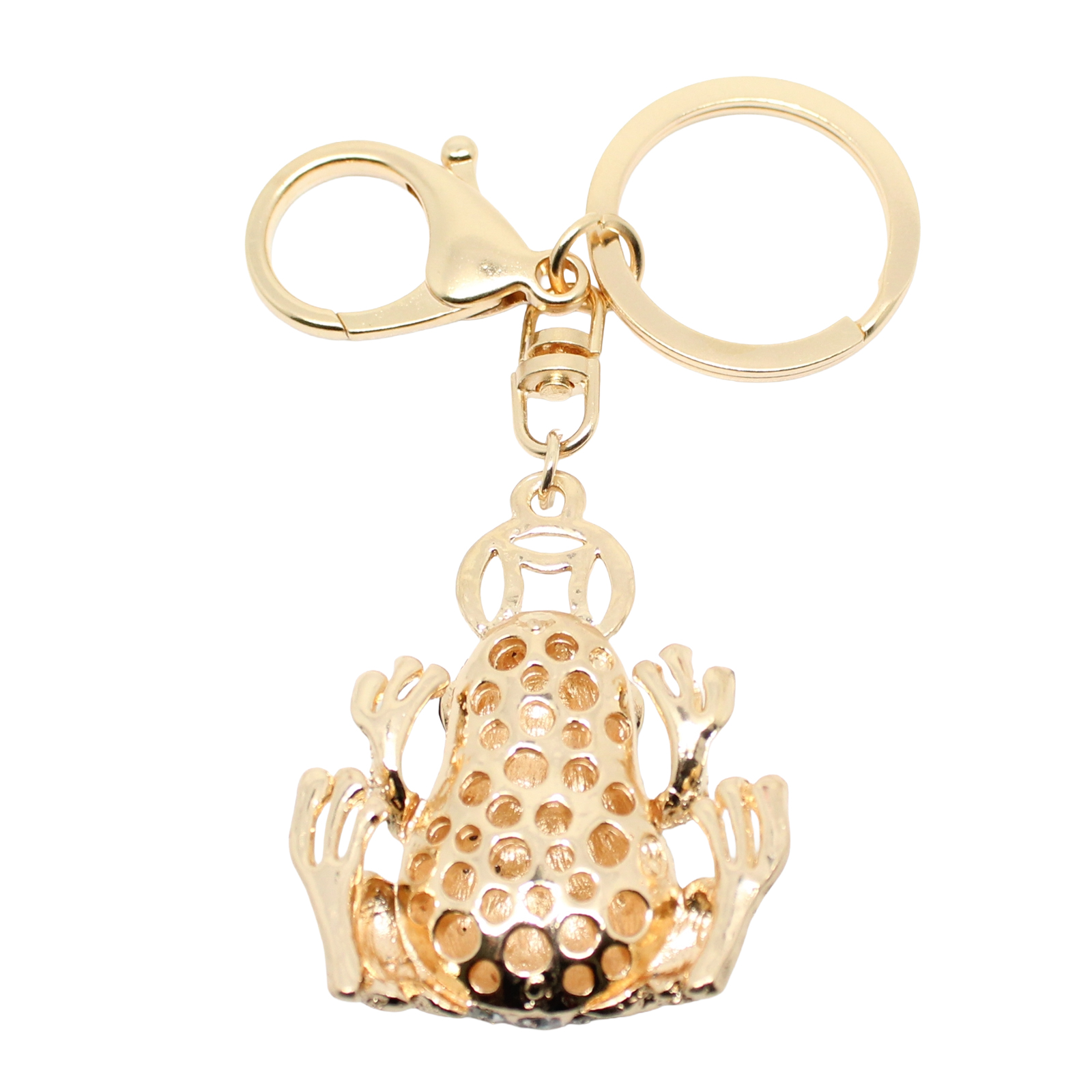 Frog Gold-tone Rhinestone Crystals Lobster Clasp Keychain Bag Charm Frog Gold-tone Rhinestone Crystals Lobster Clasp Keychain Bag Charm