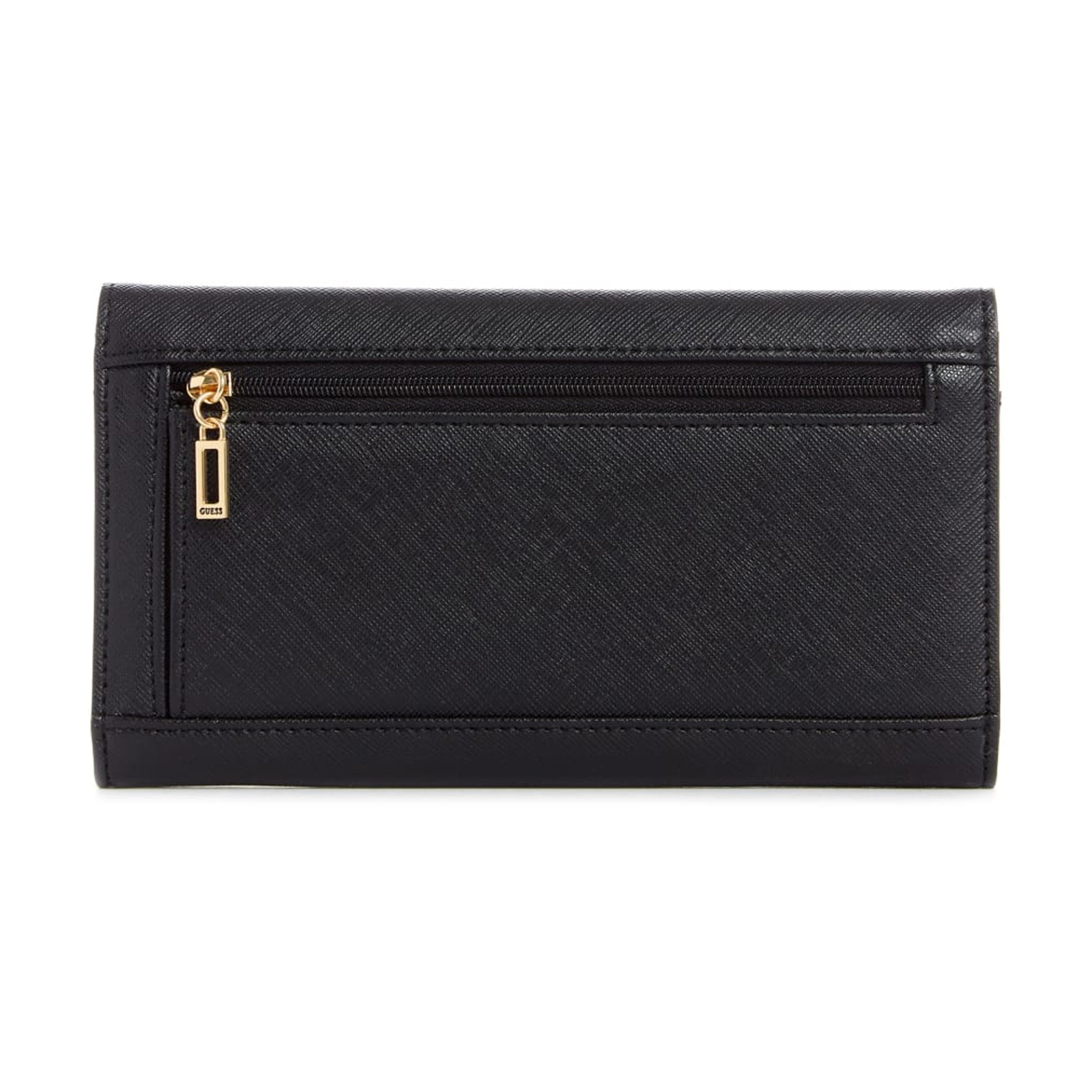 GUESS Mariacarla Faux Leather Faux Turn Lock Black Gold Tone Wallet GUESS Mariacarla Faux Leather Faux Turn Lock Black Gold Tone Wallet