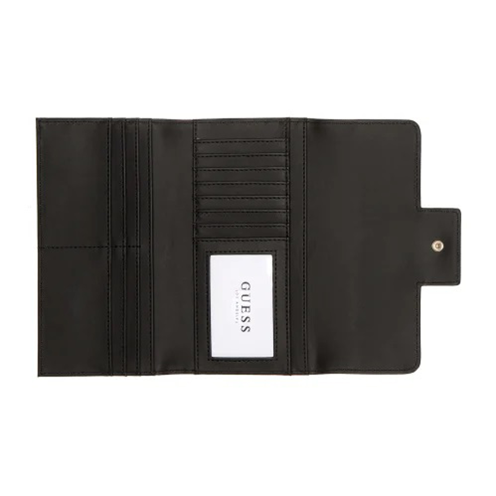 GUESS Mariacarla Faux Leather Faux Turn Lock Black Gold Tone Wallet GUESS Mariacarla Faux Leather Faux Turn Lock Black Gold Tone Wallet
