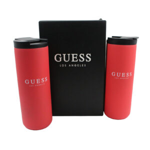 Guess Travel Water Coffee 17oz / 500ml Metal Mugs - Set of 2