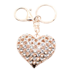 Heart Gold-tone Rhinestone Crystals Lobster Clasp Keychain Bag Charm Heart Gold-tone Rhinestone Crystals Lobster Clasp Keychain Bag Charm