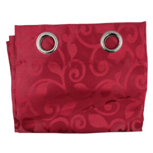 HOME BEYOND Jacquard Burgundy Curtain Gun Metal Grommets - 2 Panels