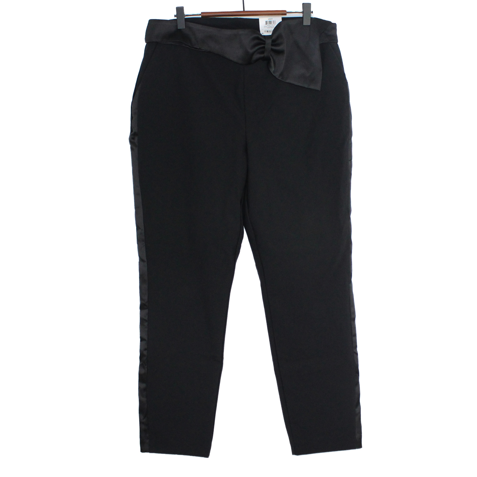 INC INTERNATIONAL Bow Tapered Stretchy Pull-on Black Pants - Size 14 INC INTERNATIONAL Bow Tapered Stretchy Pull-on Black Pants - Size 14