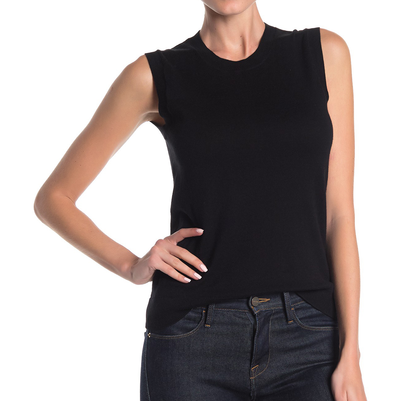 J.CREW Cotton Crew Neck Sleeveless Knit Tank Top