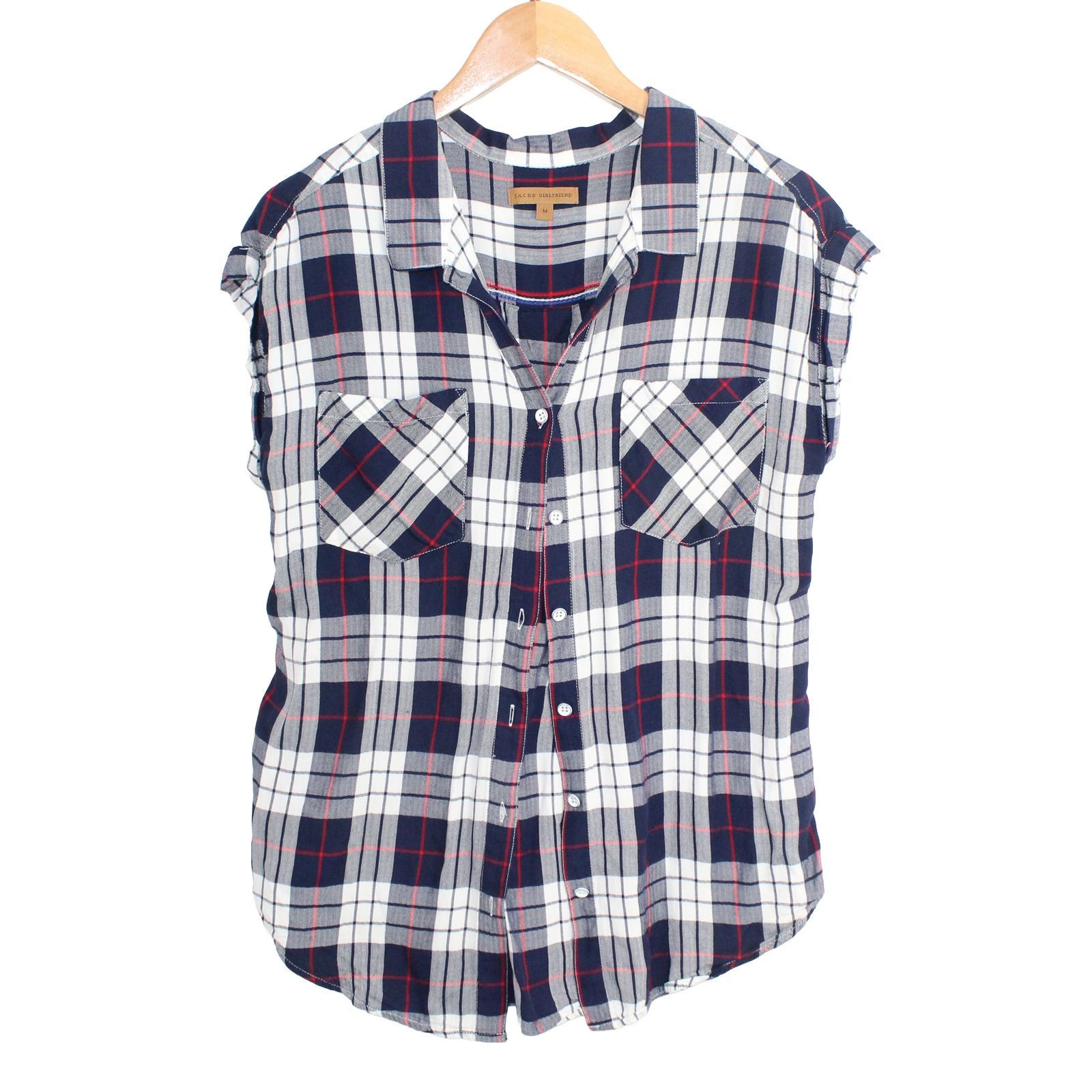 JACHS GIRLFRIEND Viscose Rayon Cap Sleeve Pocket Top