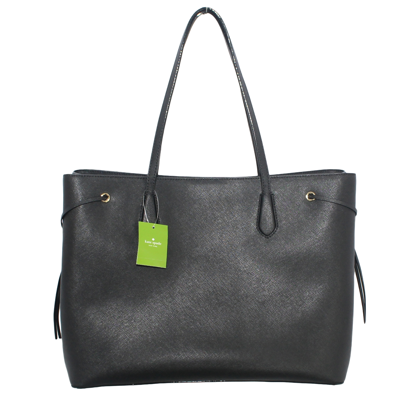 KATE SPADE Ari Laurel Way Saffiano Leather Shoulder Tote Large Black Bag KATE SPADE Ari Laurel Way Saffiano Leather Shoulder Tote Large Black Bag