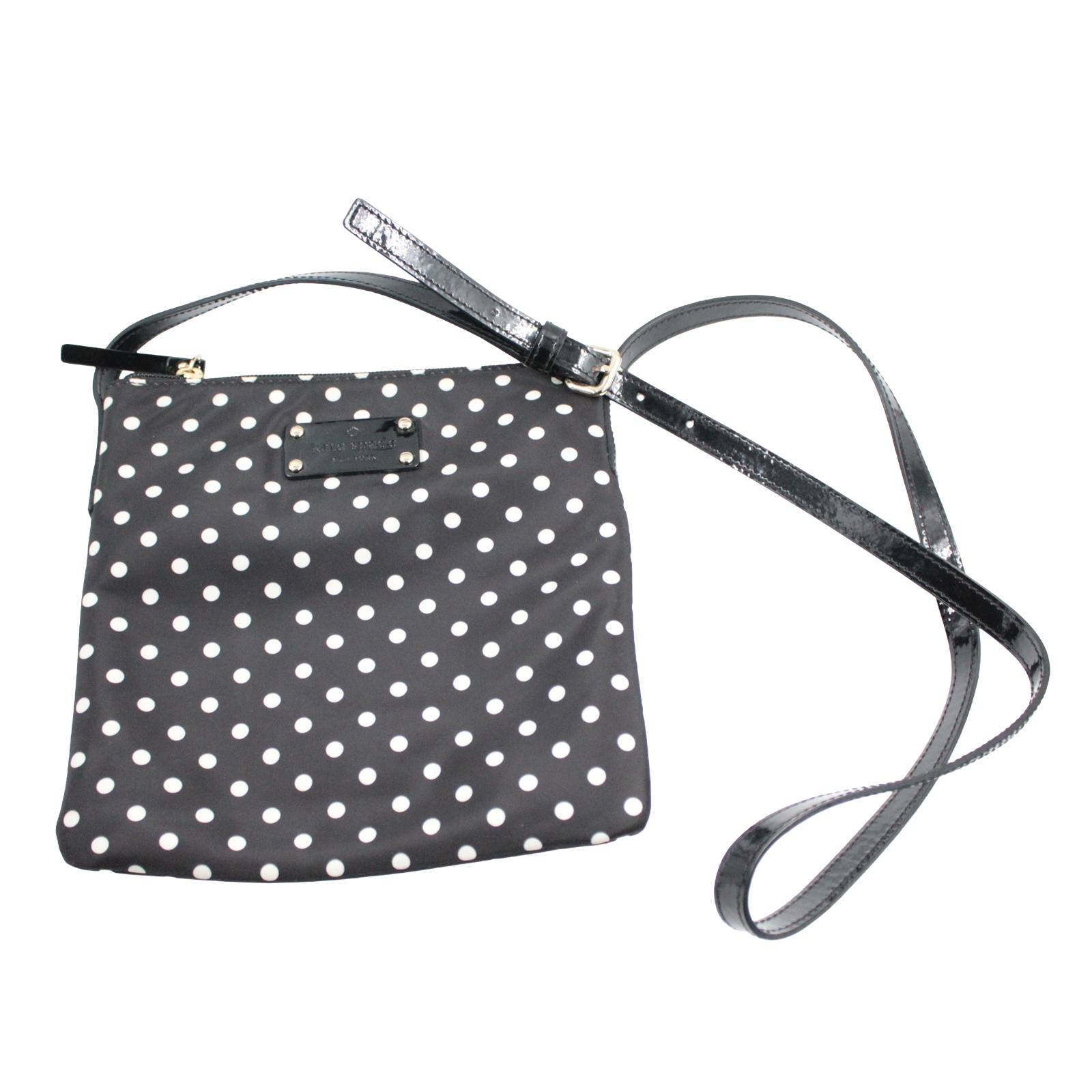 KATE SPADE Zip Top Crossbody Black Polka Dot Bag KATE SPADE Zip Top Crossbody Black Polka Dot Bag