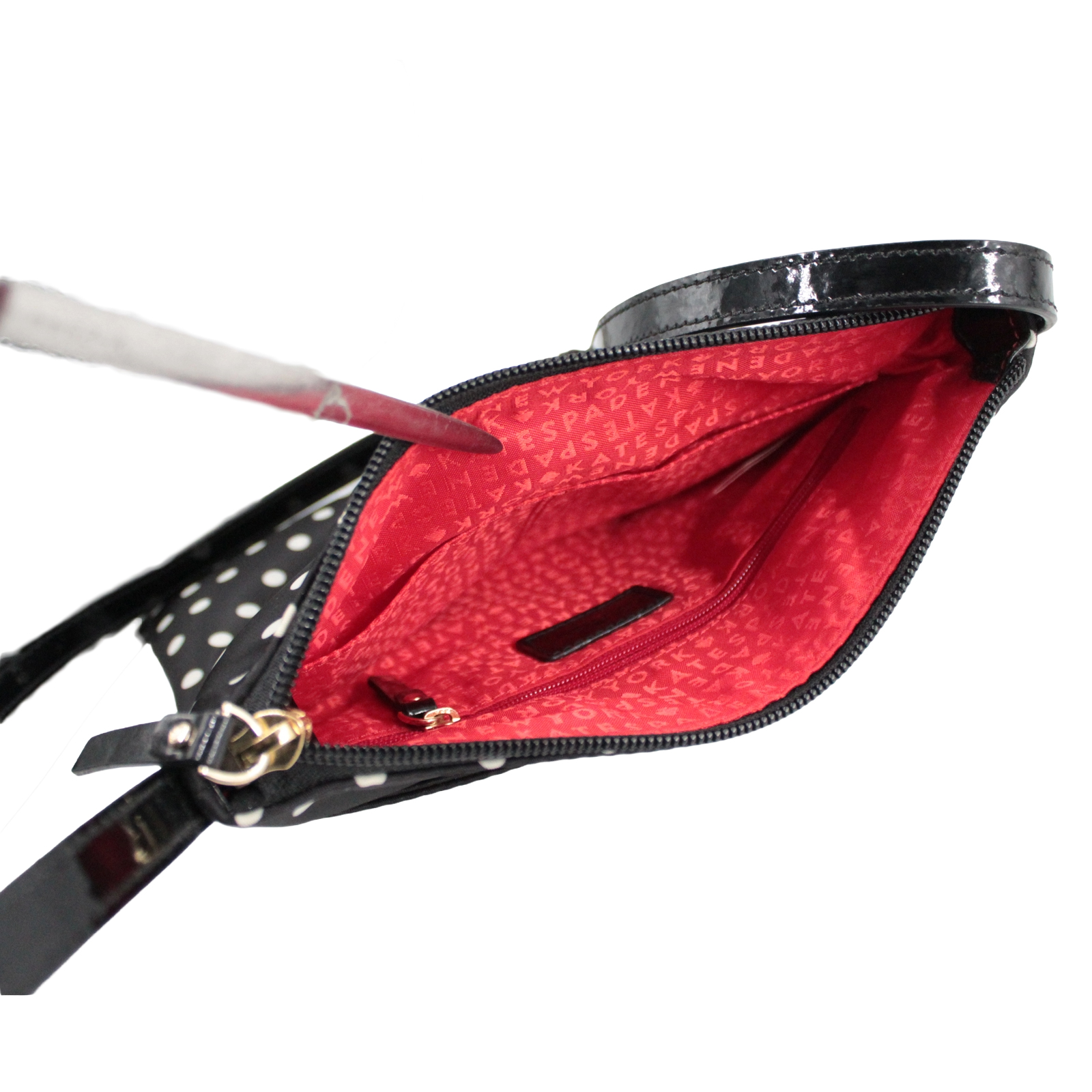KATE SPADE Zip Top Crossbody Black Polka Dot Bag KATE SPADE Zip Top Crossbody Black Polka Dot Bag