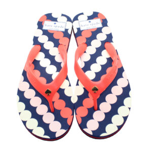 KATE SPADE New York Fifi Navy Orange Polka Dot Slip-on Flip Flops - Size 8